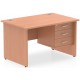 Rayleigh Panel End Straight Desk with Fixed Pedestal